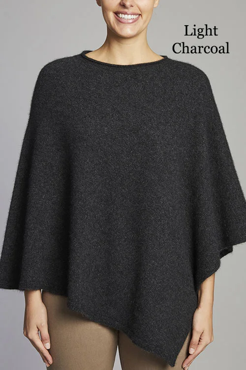 Merinosnug — Perth Poncho (Merino wool) light charcoal
