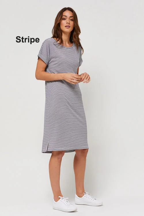 Toorallie — Bilgola Dress (Merino and Bamboo) stripe