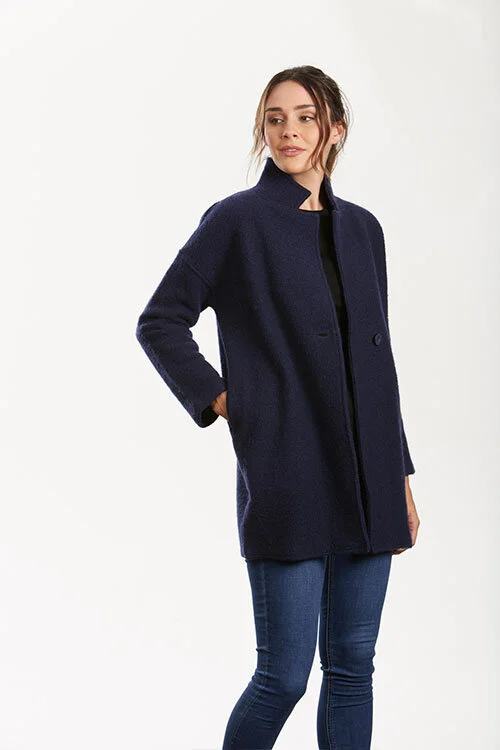 navy wool jacket womens