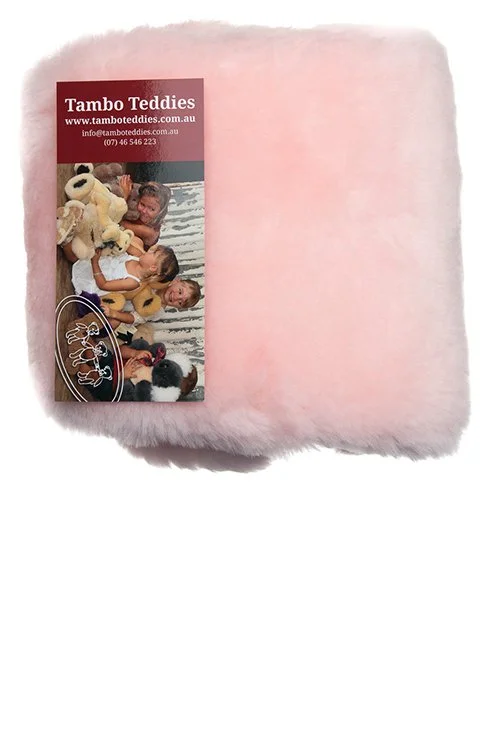 Pink yellow colour variant of the Tambo Teddies — Baby Sheepskin Rugs, 100% Australian.