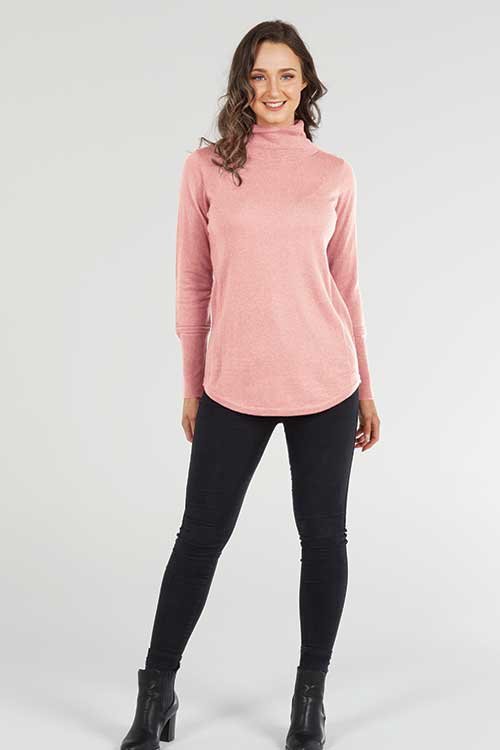 Bridge & Lord — Curved Hem Roll Neck Pullover (Merino wool and cashmere ...