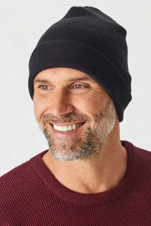 Aklanda — Tom Tom Beanie (100% Merino Wool) black
