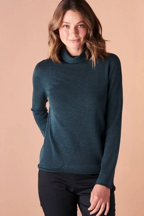 uimi knitwear— Rollo Top — 100% Fine Merino Wool ivy
