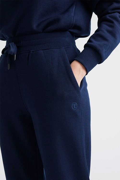 Toorallie | Lounge Draw String Pants (Merino wool + Cotton) Navy closeup