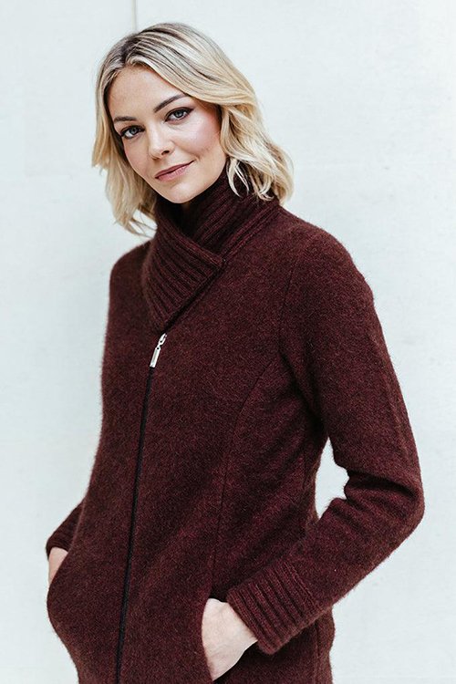 MerinoMink™ Selwyn Jacket — Merino Wool and Possum Fur cinnabar