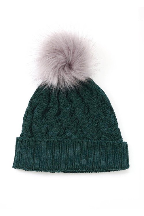 Mabel beanie made by uimi knitwear with 100% merino wool. Hunter green colour variant.