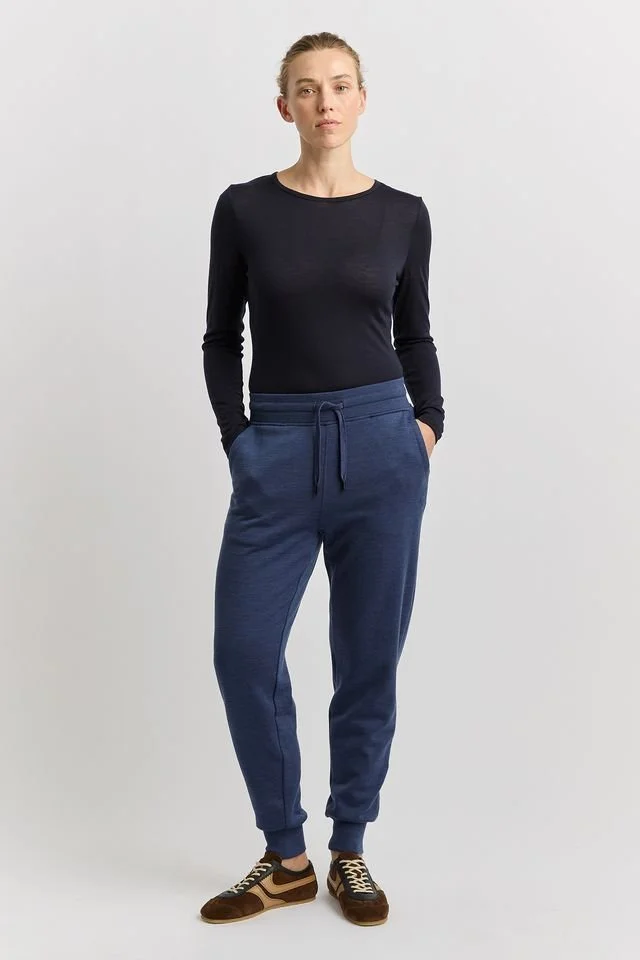Toorallie | Lounge Draw String Pants (Merino wool + Cotton) Galaxy colour variant (blue)