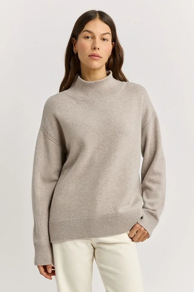 Toorallie | Split Neck Funnel Jumper (100% Merino Lambswool) Sty. 5159