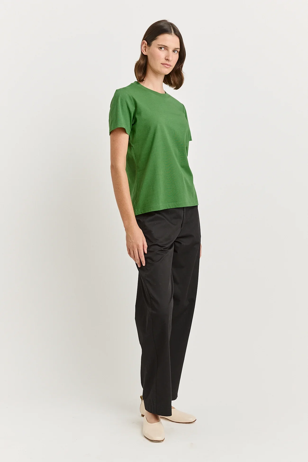 Spring (green) colour variant of the organic cotton tee from Toorallie