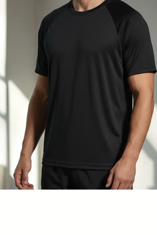 Organic Tee Shirts, short sleeve, made from Merino wool, black colour variant