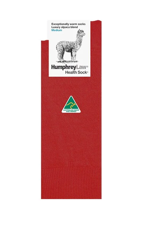 Humphrey Law Baby Alpaca Socks (05C) Unisex socks in the Red colour variant