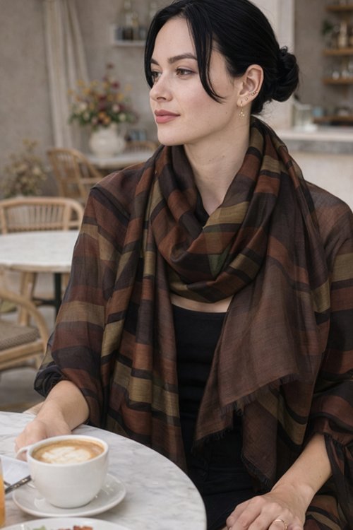 DLUX | Mae Woven Scarf (Wool + Silk)