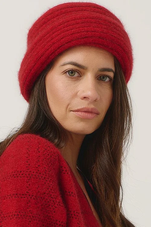 Merinomink™ Felted Hat — Merino Wool and Possum Fur Rata red colour