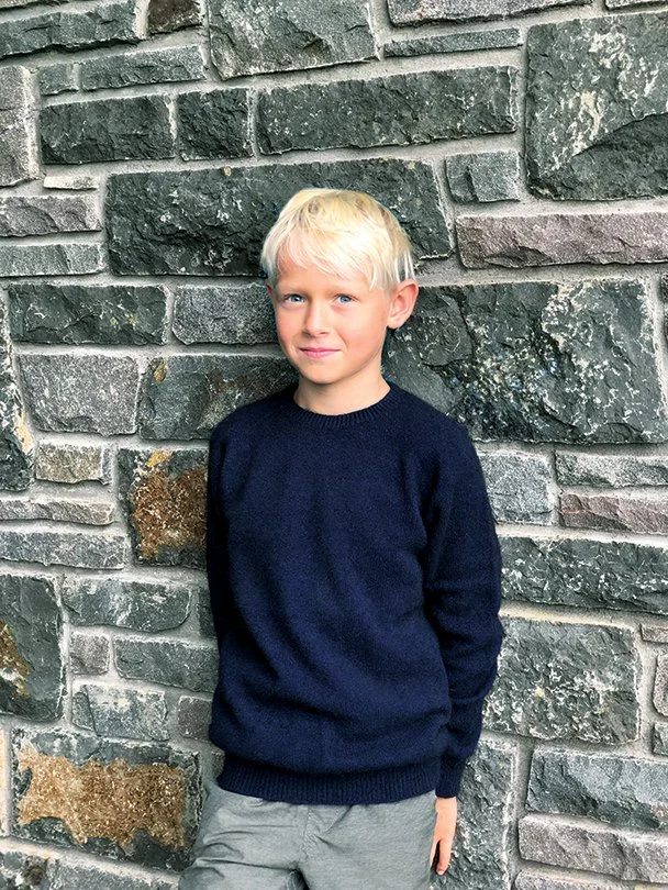 Lothlorian | Kids' Plain Jumper (Merino + Possum fur), midnight colour