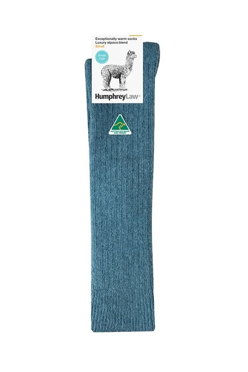 Teal colour variant of the Humphrey Law — Alpaca Knee-High Sock (01H)