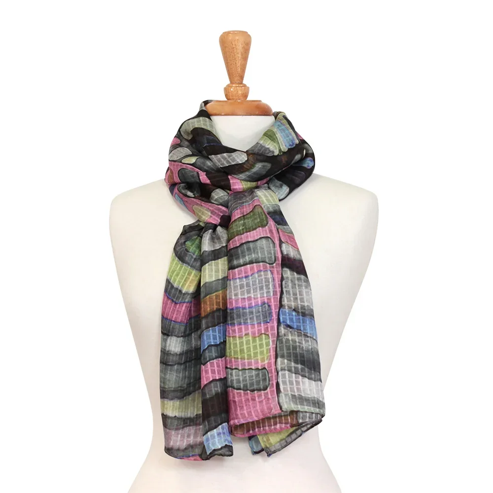 Kahki colourway of the Jumble Painterly scarf by DLUX