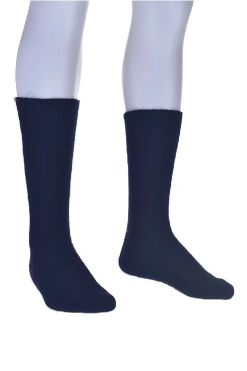 Navy colour variant in the McDonald Textiles Possum Merino Rib Socks