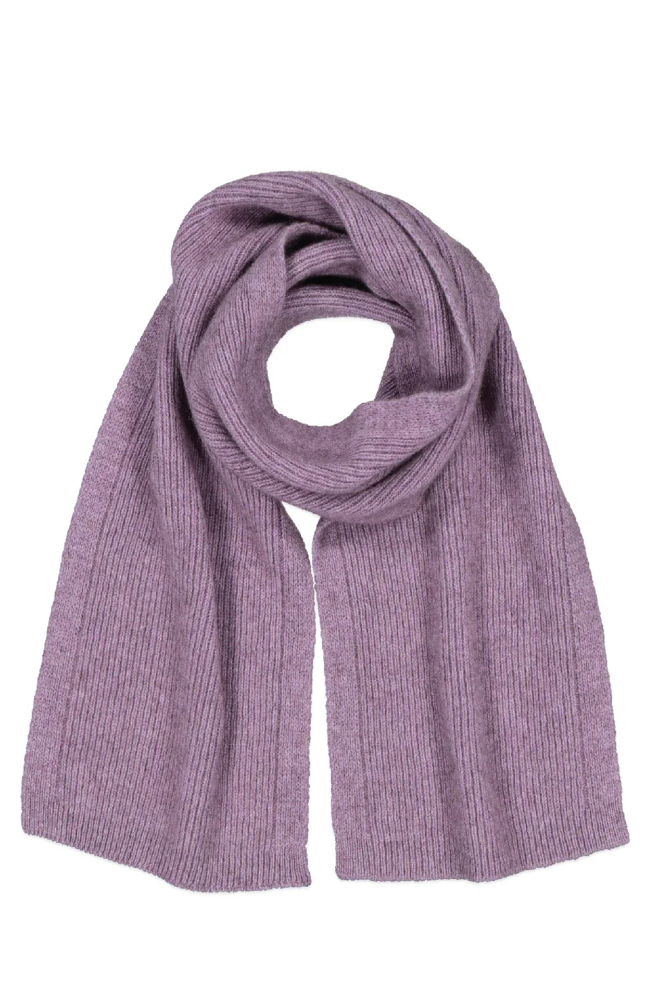 McDonald Textiles fine rib scarf in the lilac colour variant.
