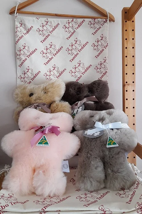 Tambo Teddies | Puffy Bickie Bear (100% Wool / Sheepskin)