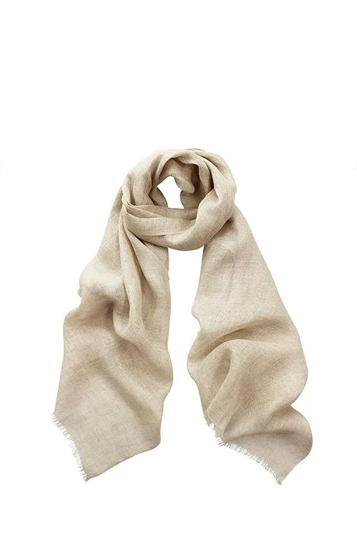 Natural colour variant of the linen scarf by DLUX