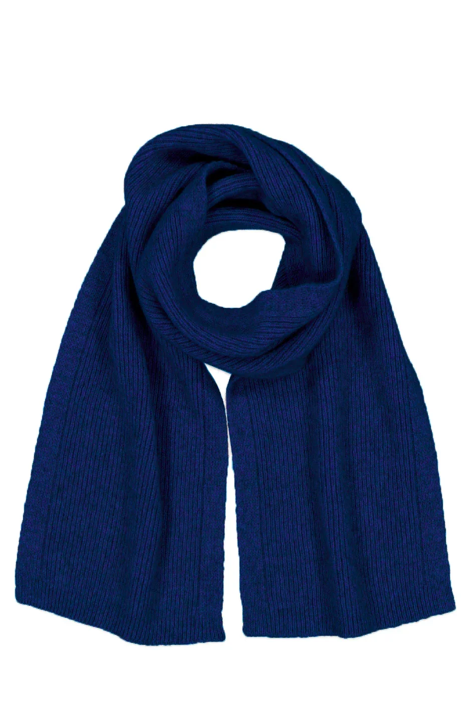 McDonald Textiles fine rib scarf in the cobalt blue colour variant.