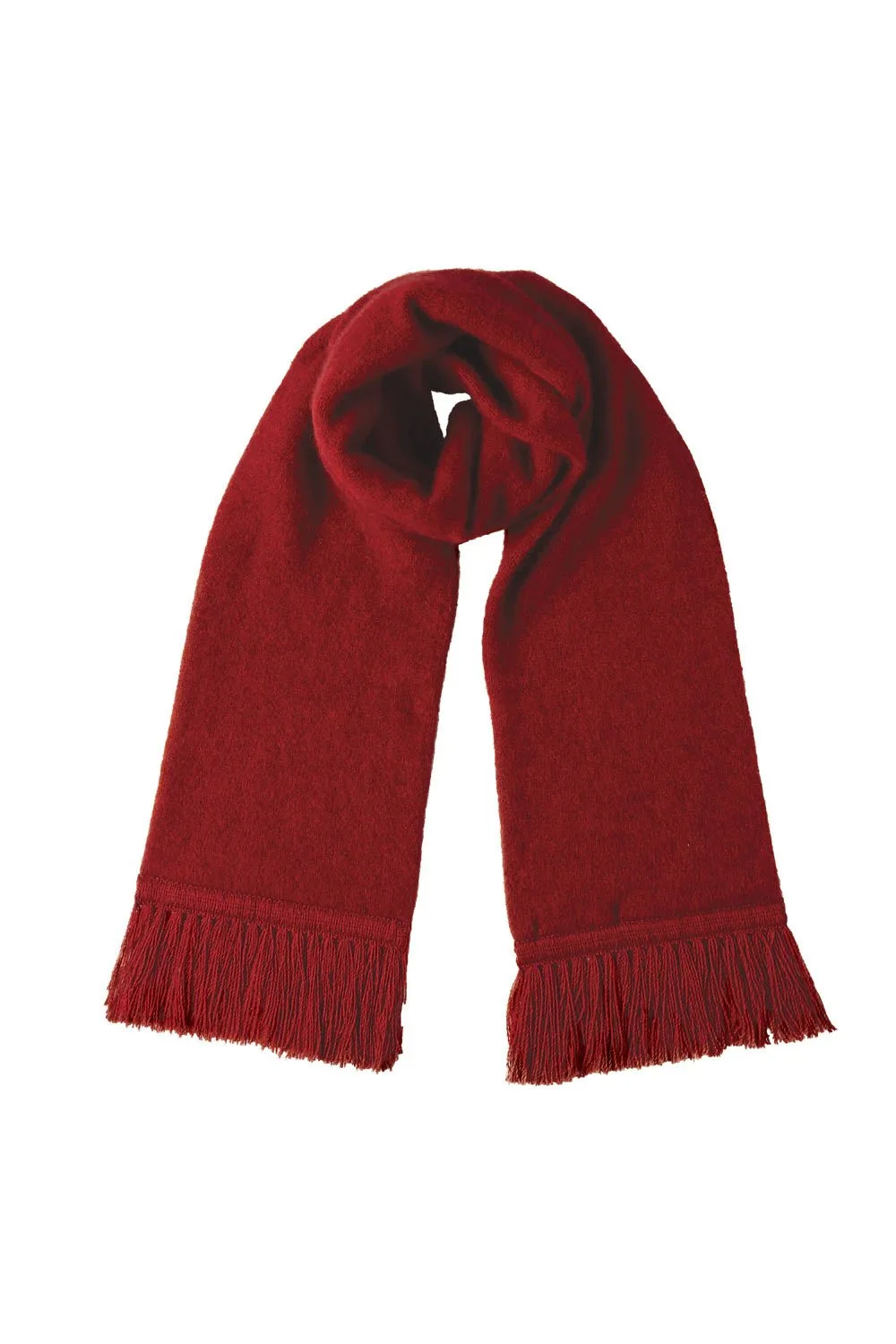 Red colour variant of the Tubular Scarf from McDonald Textiles