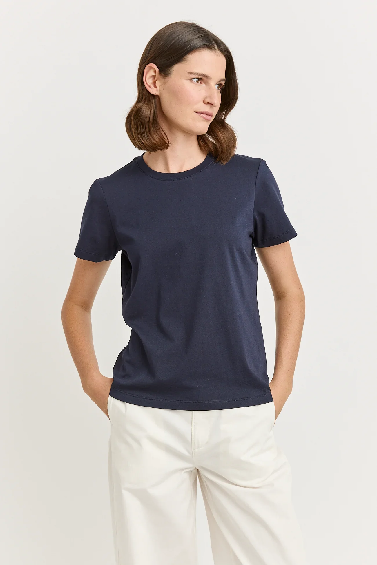 Navy blue colour variant of the organic cotton tee from Toorallie