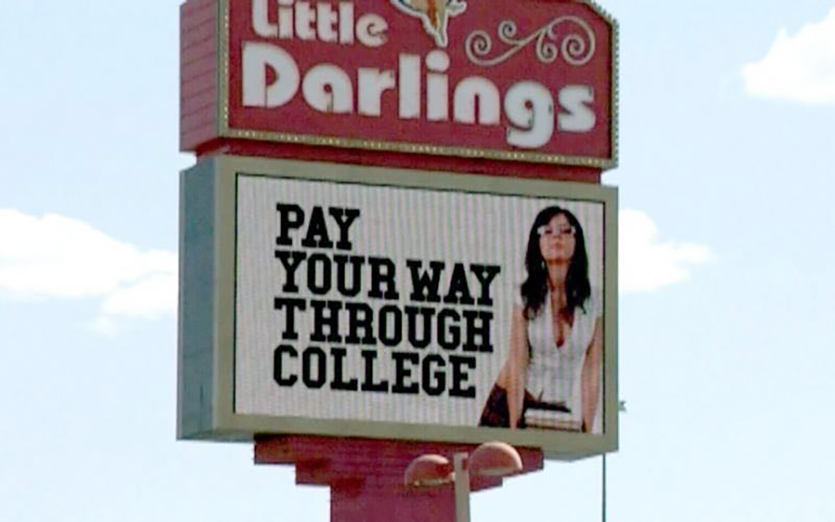 New advertisements promote stripping as a way to earn money for college. Las Vegas FOX5 Report , Jun 05, 2015