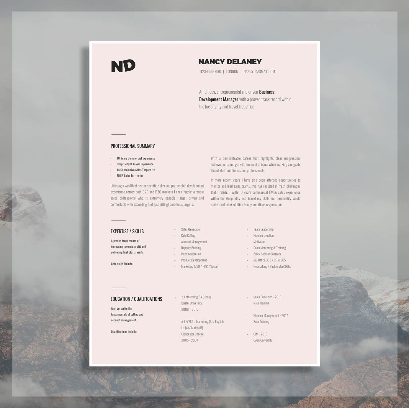 Resume and Cover Letter Template | Word Resume Template + Cover Letter + Advice | Printable for Word | "Kripke"