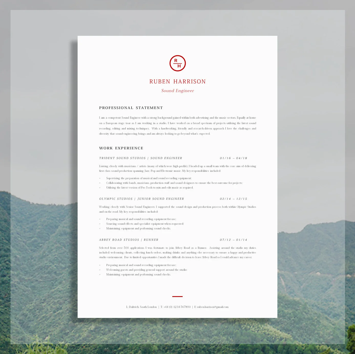 Engineering CV Templates