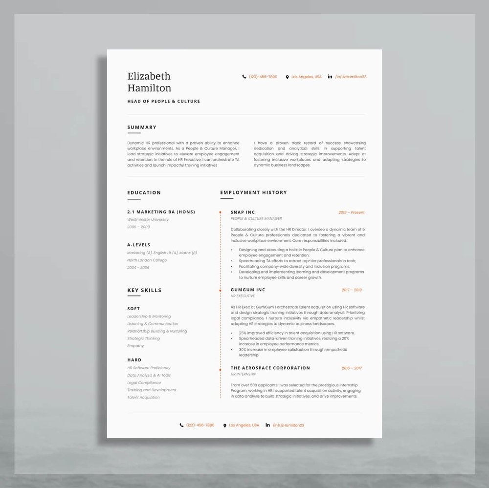 Student CV template
