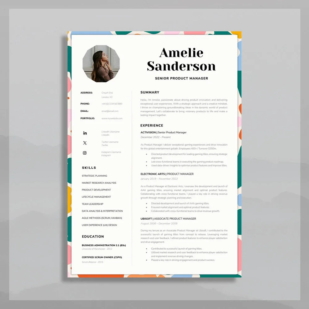Modern CV template