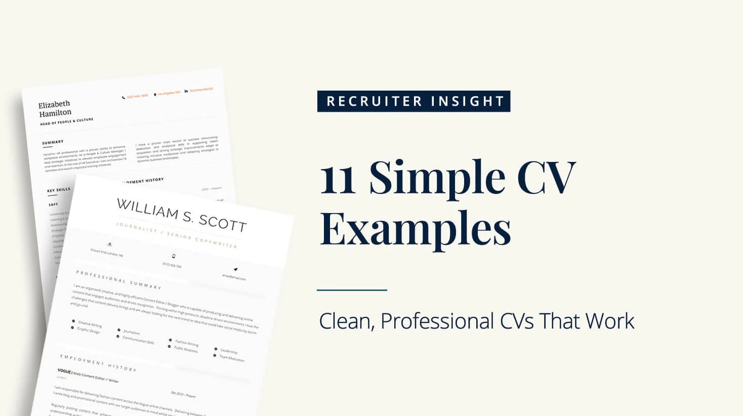 11 Simple CV Examples: Clean, Professional CVs That Work