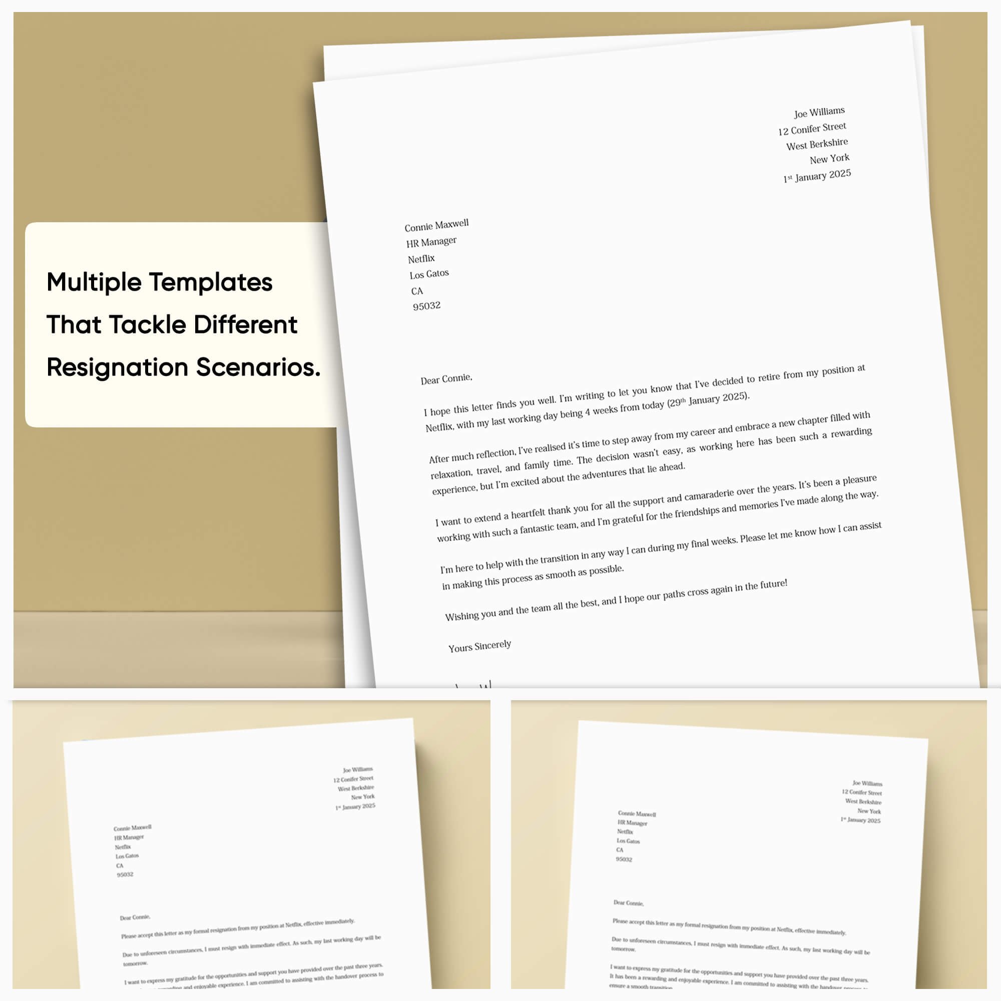 Career Improvement Club: Different Resignation Scenarios | Letter Templates for Word | Templates
