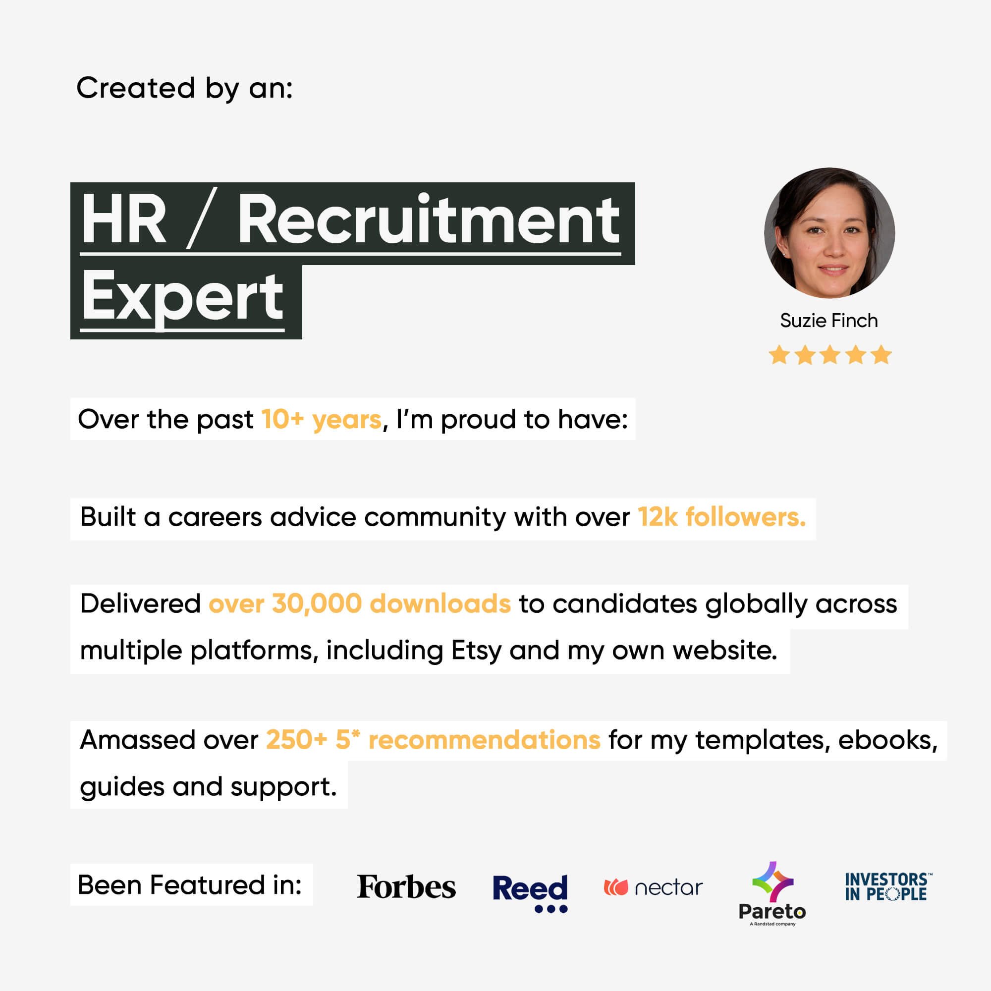 Career Improvement Club: Suzie Finch Reviews | Template Designer