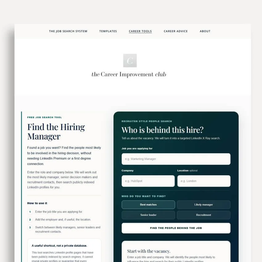 How to find the hiring manager when searching for a job