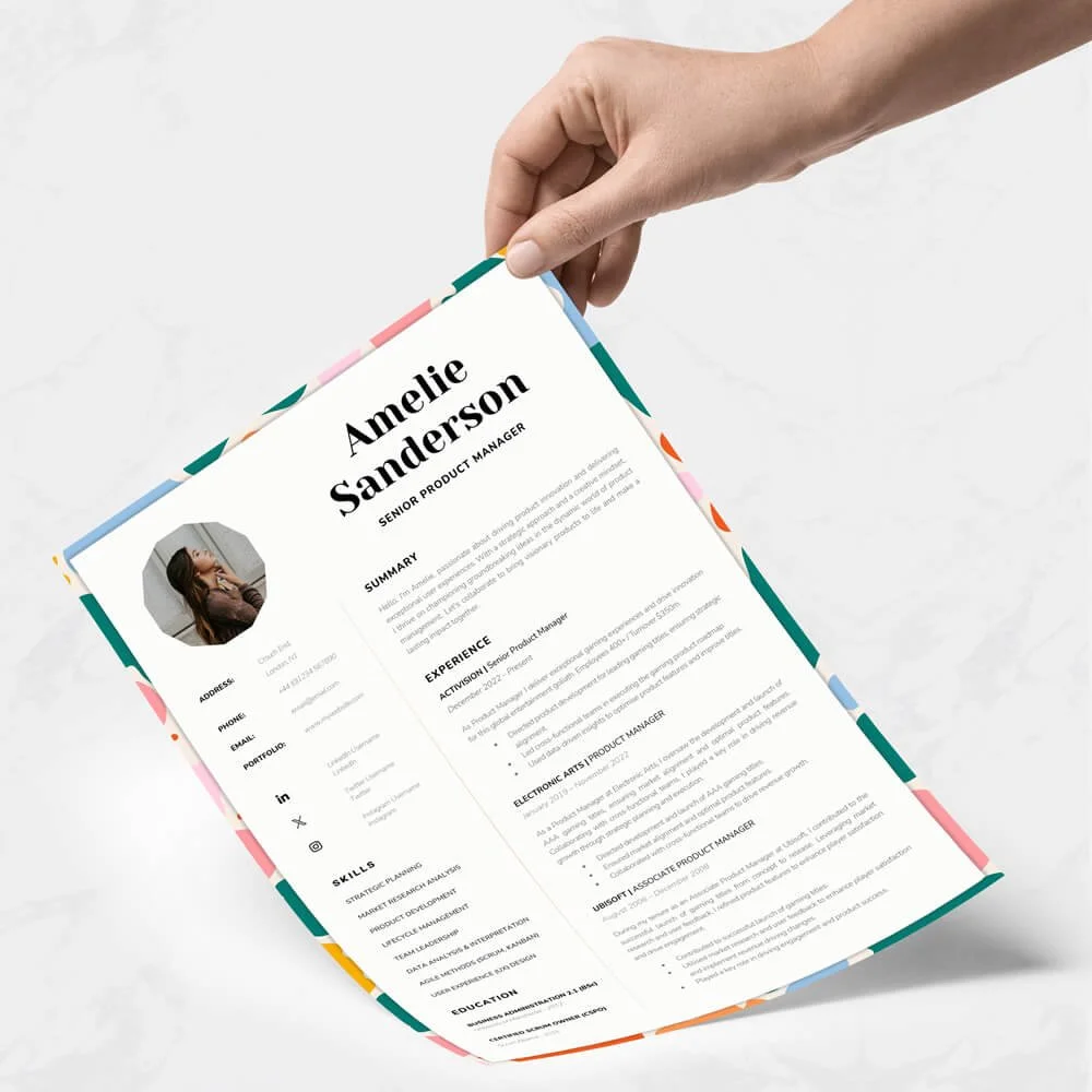 Bright CV example designed by The Career Improvement Club, give yourself job search confidence.