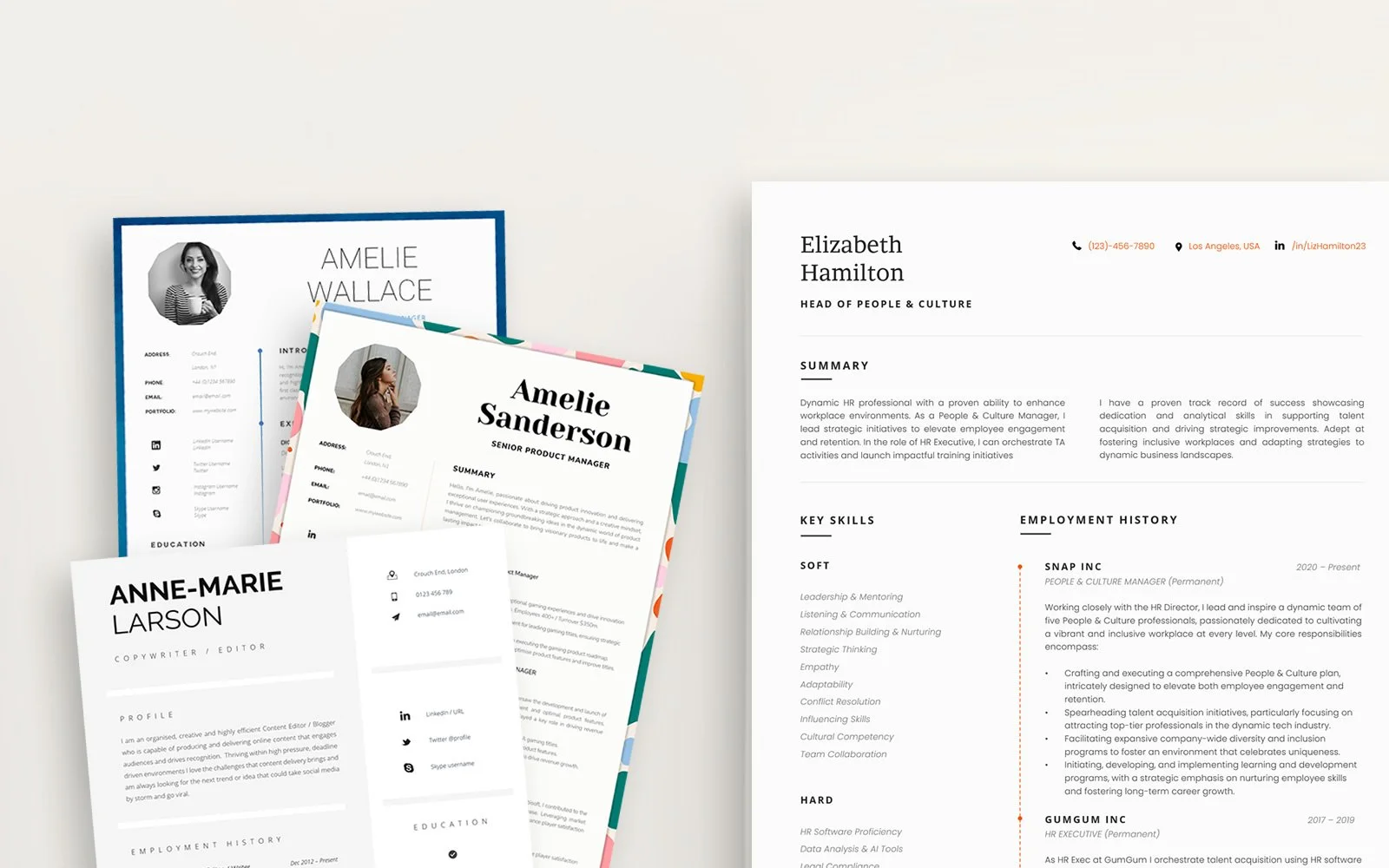 Editable CV templates from Career Improvement Club