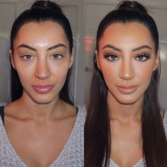 Gorgeous before and after of Bianca 💗 Full product list on my Patreon (link in bio) 
Key products 
@toofaced Peach Perfect Foundation.
@tartecosmetics Shaptape Concealer.
@ofracosmetics Rodeo Drive Highlighter.
@maccosmetics Half n Half Lipstick.