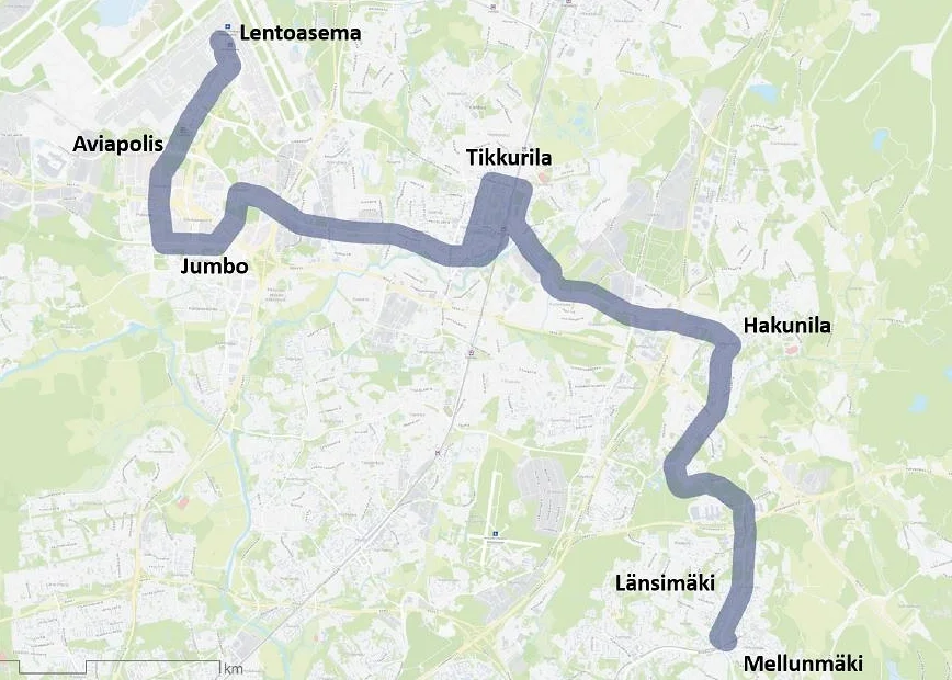Vantaa suunnittelee pikavauhtia uutta pikaraitiotietä