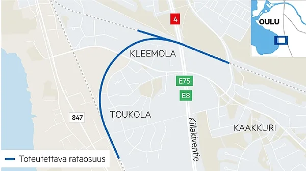 Lehti: Uusi rata nopeuttaa matkustaja- ja tavarajunaliikennettä Oulussa