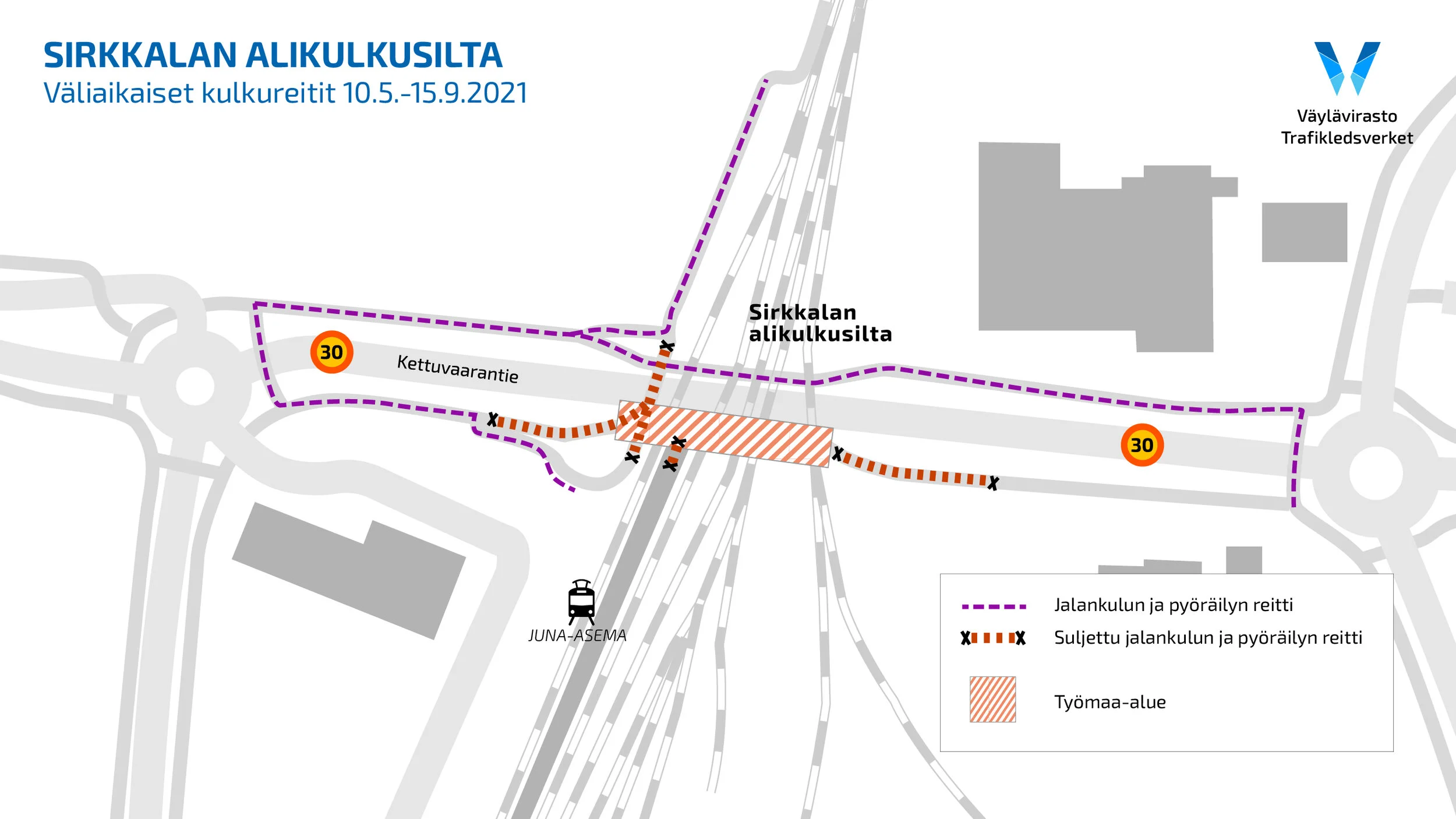 Väylä: Joensuun ratapihan rakentaminen rajoittaa Sirkkalan alikulkusillan käyttöä