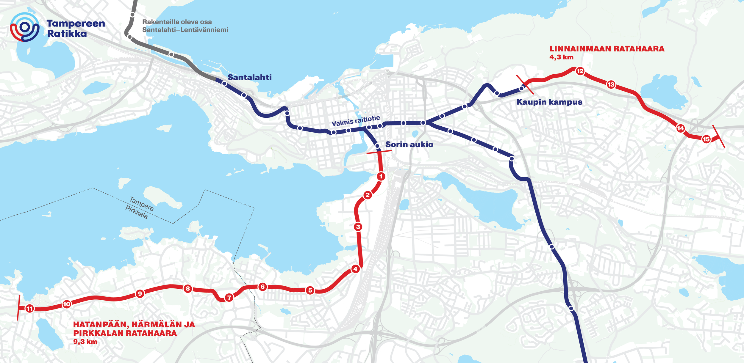 Tampere nimesi uusia ratikkapysäkkejä