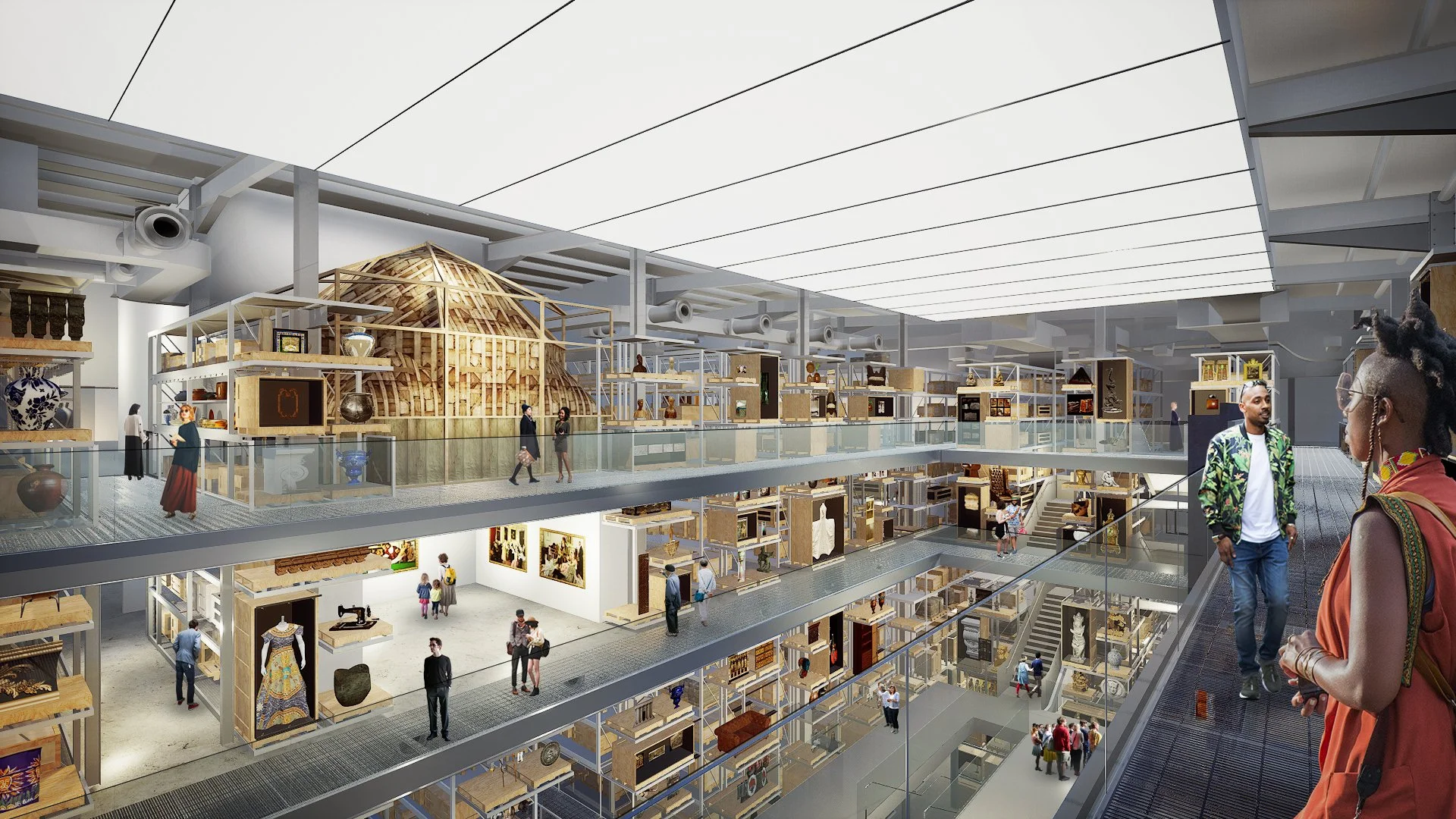 V&amp;A East Storehouse, 2018. Render © O’Donnell + Tuomey/Ninety90