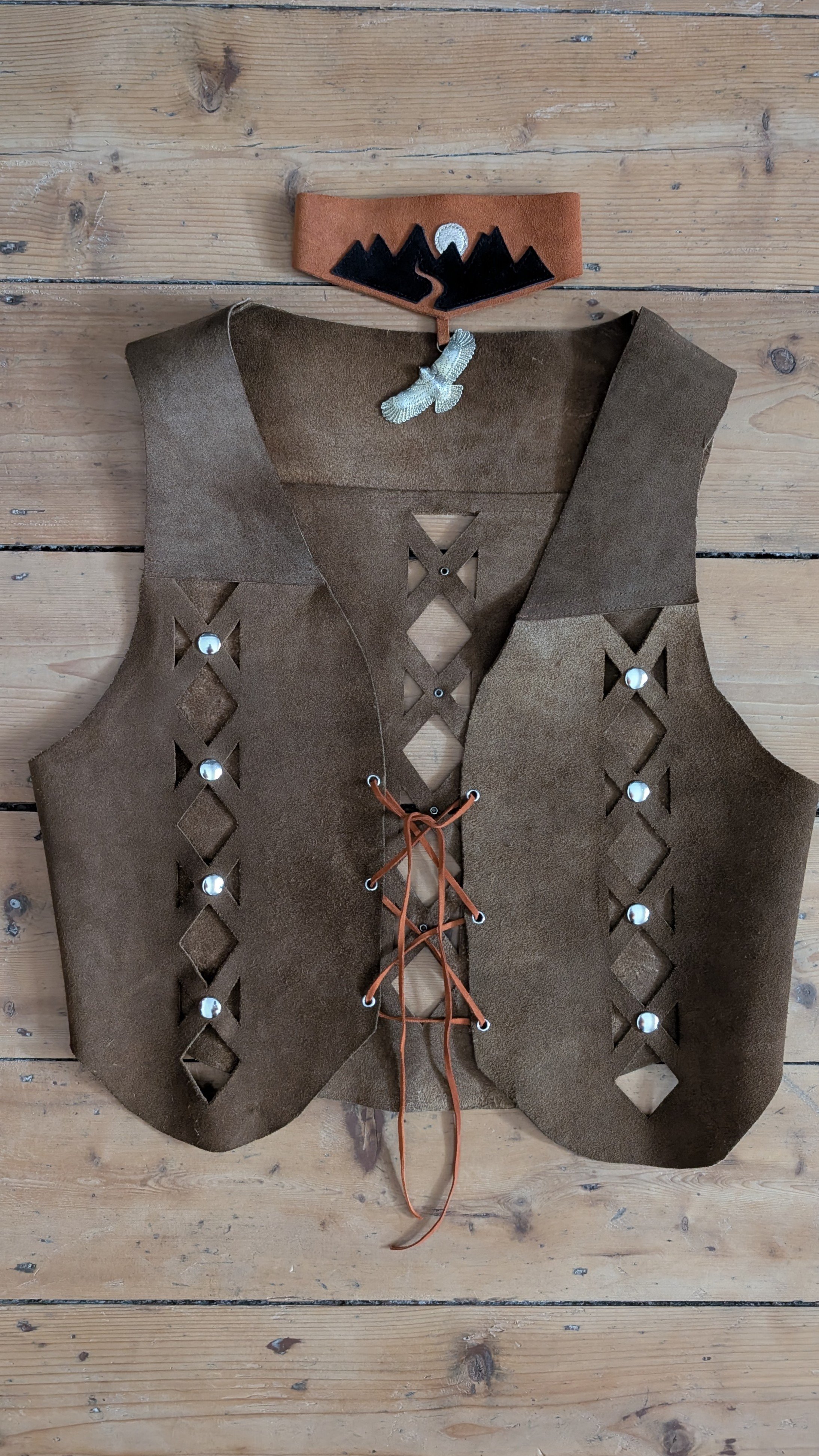 Vintage Suede Studded Waistcoat