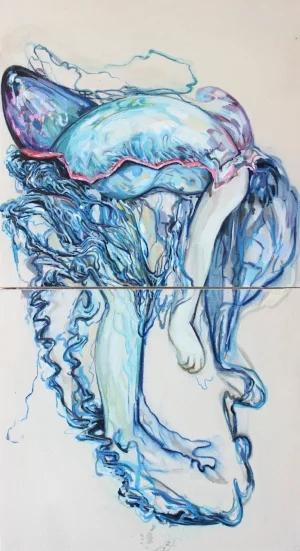 'Sali Salis' Oil on canvas (diptych), 100 x 47cm (framed) 2017