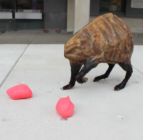 Agouti, paint on super sculpty, 40 x 30 x 25cm