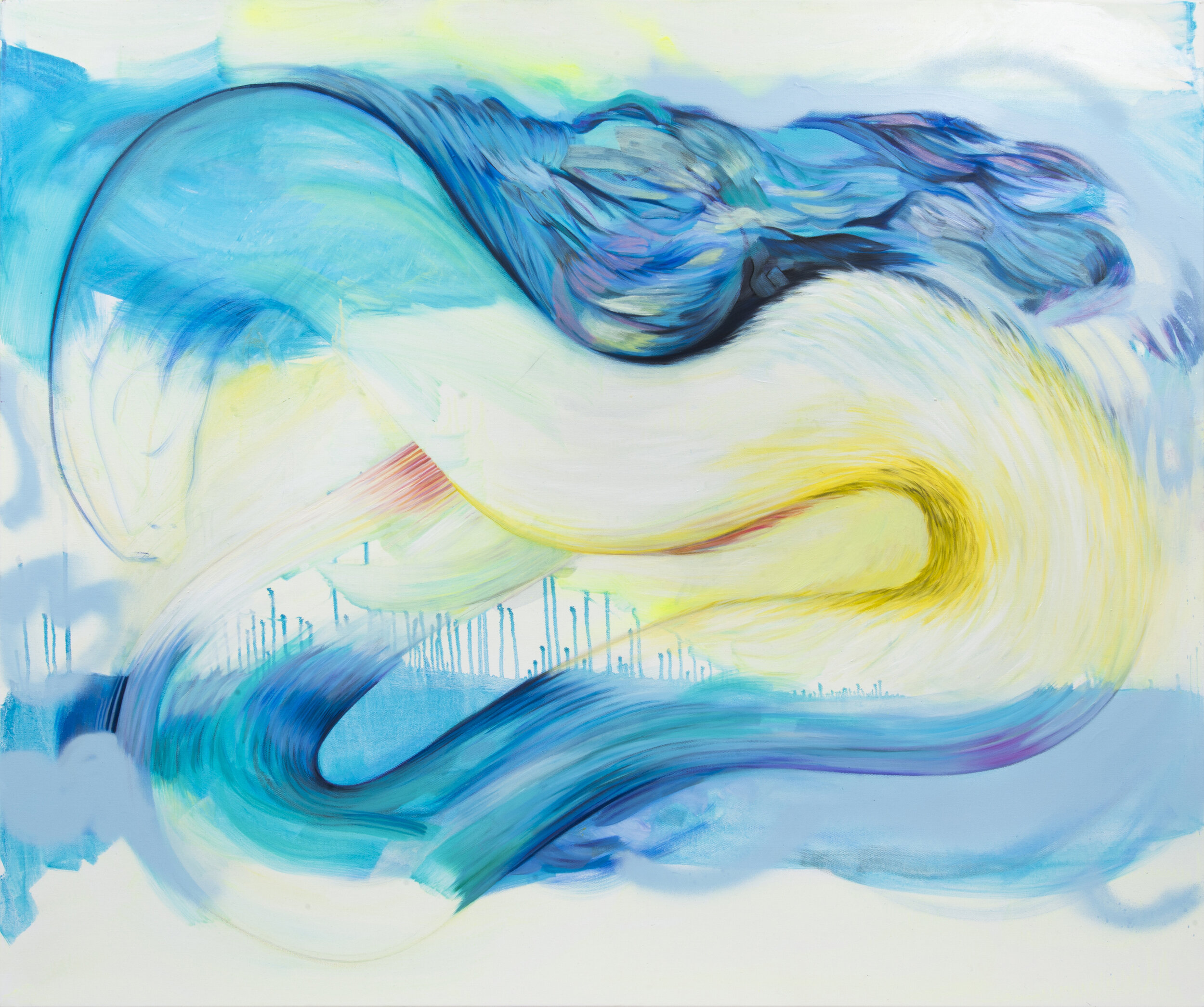 ‘Yellow Blue Yellow Blue’, oil on canvas, 100 x 125cm, 2019