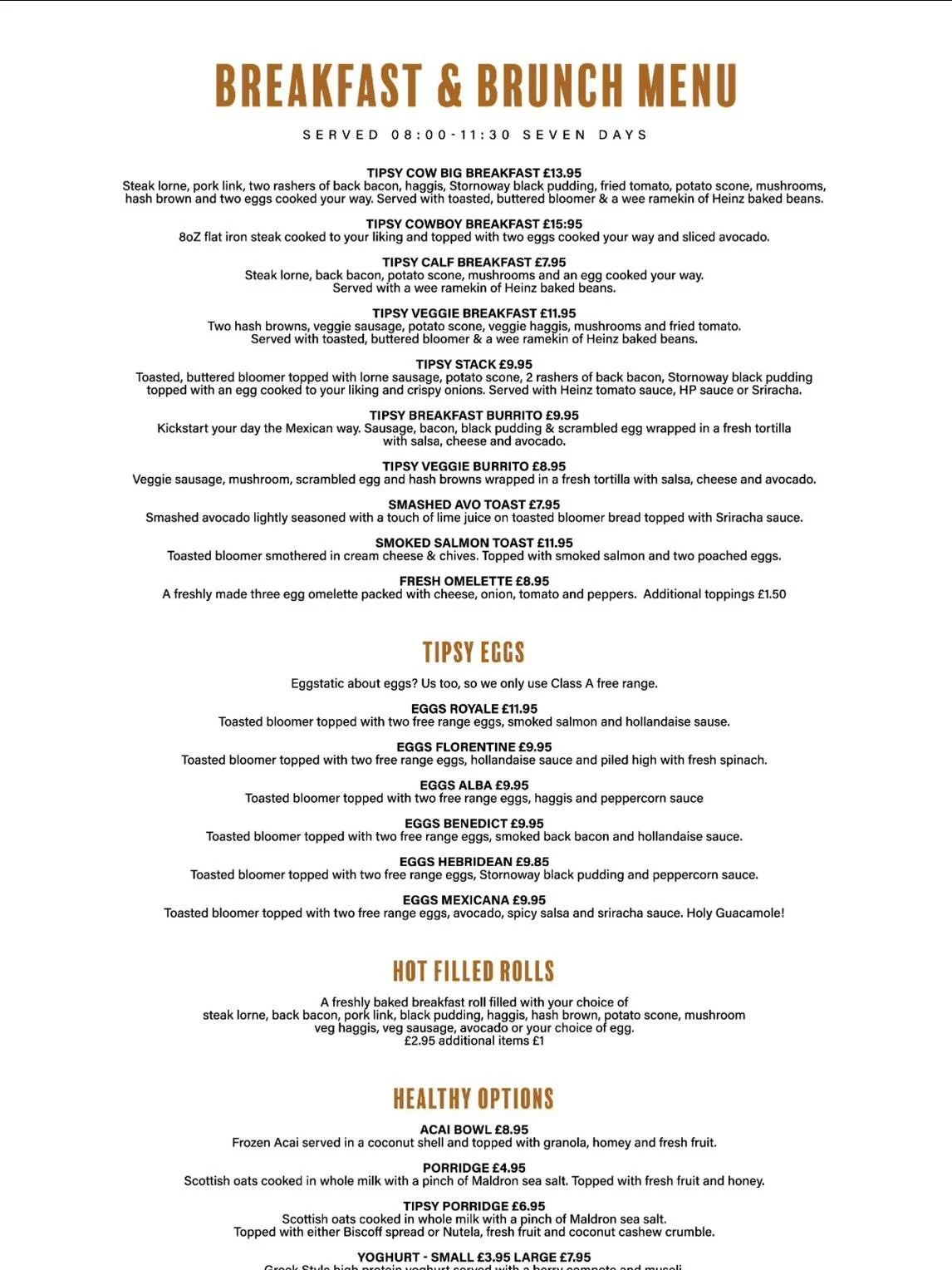 All set for the return of Tipsy Breakfasts, available 7 days 8-11.30 🐮