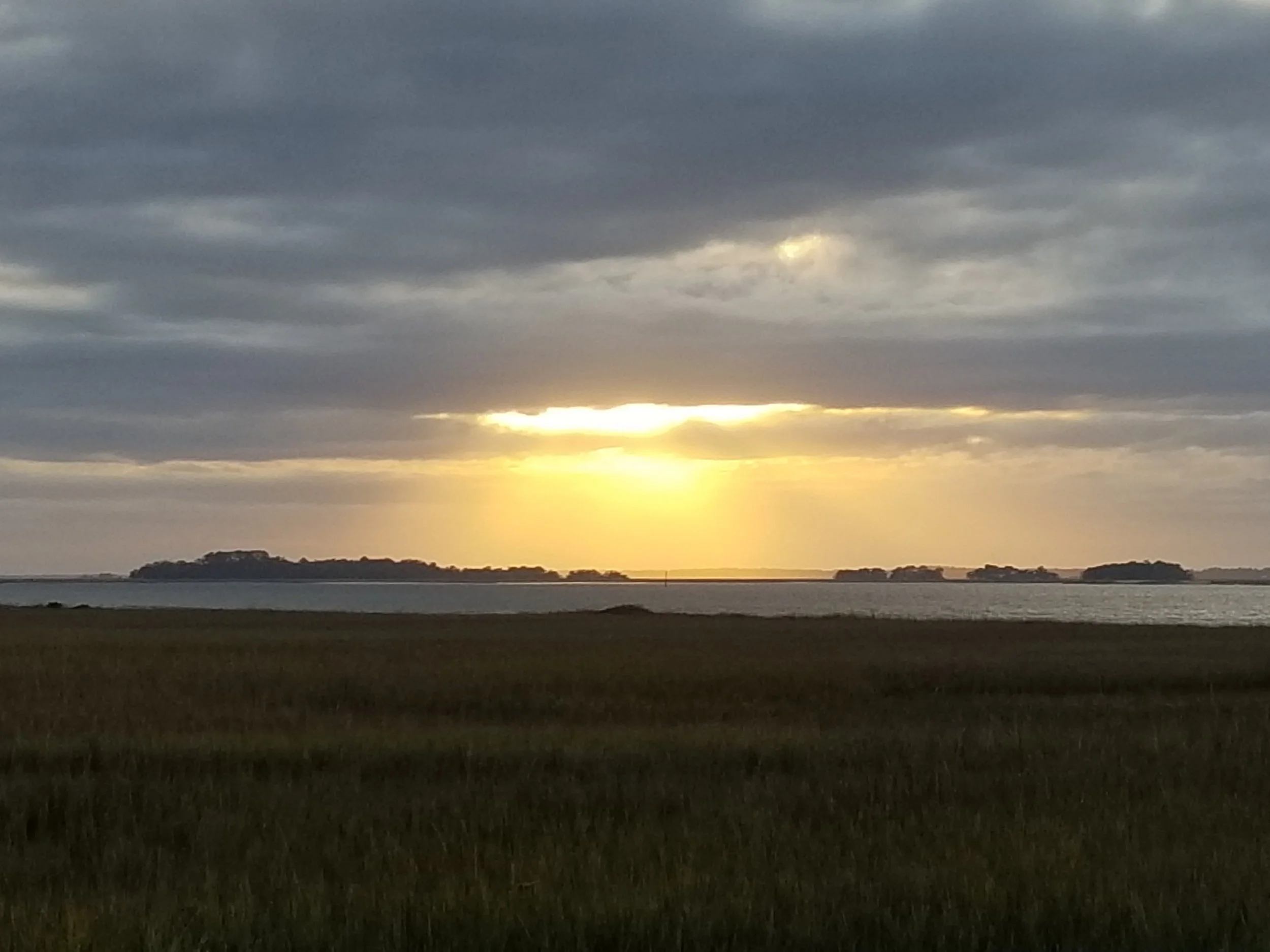 Sunset, looking west from Marsh Landing, Sapelo Island, GA.